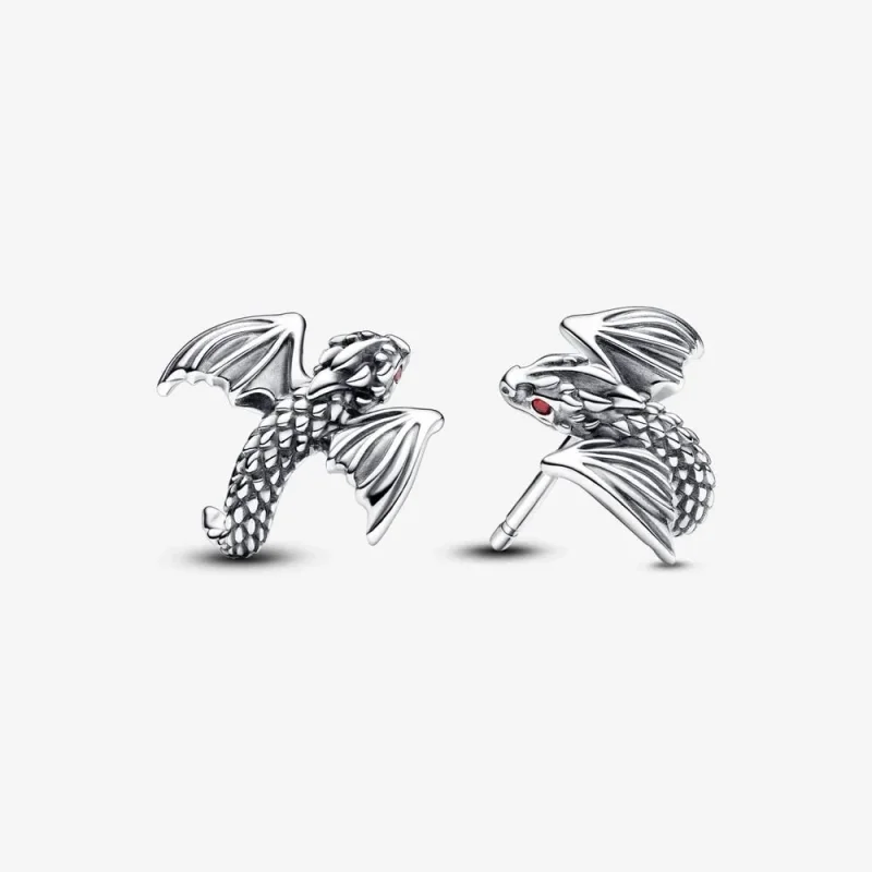 (slika za) Pandora Game of Thrones Ukrivljeni uhani z zmajem - 292970C01 - Slika izdelka