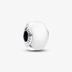 PANDORA Mini obesek z belim muranskim steklom - 793118C00