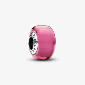 (slika za) PANDORA Mini obesek z rožnatim muranskim steklom - 793107C00