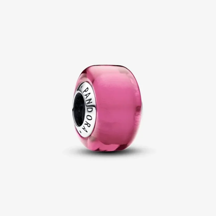 PANDORA Mini obesek z rožnatim muranskim steklom - 793107C00