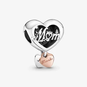 PANDORA Obesek v obliki srca Thank You Mum - 789372C00 (slika za) PANDORA Obesek v obliki srca Thank You Mum - 789372C00