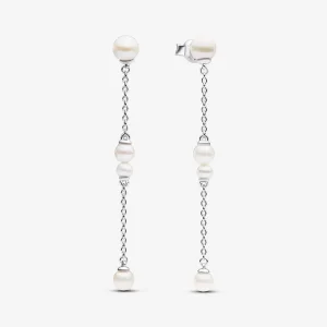 (slika za) PANDORA Viseči uhani z obdelanimi sladkovodnimi kultiviranimi biseri - 293152C01