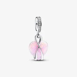 Viseči obesek v obliki opalescentnega srca Pandora Mom - 793202C01