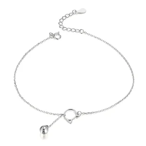 (slika za) Pandora Style Silver Cute Kitten & Bell Anklet - SCT003