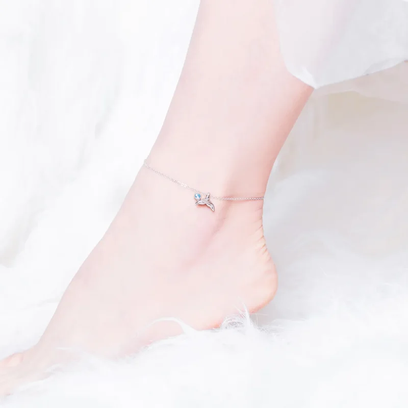 (slika za) Srebrni gležnjar z repom morske deklice v stilu Pandora - SCT004 - Ogled 5