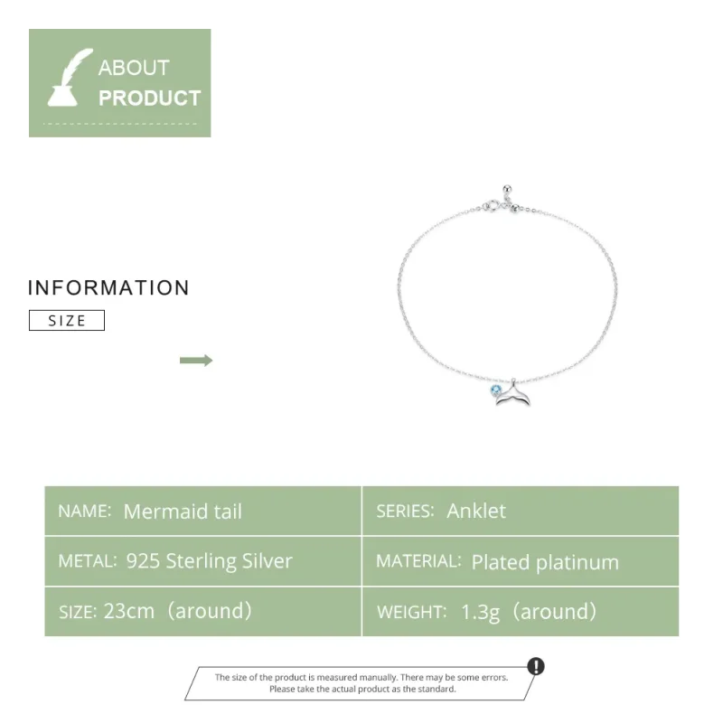 (slika za) Srebrni gležnjar z repom morske deklice v stilu Pandora - SCT004 - Ogled 6