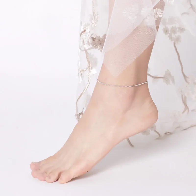 (slika za) Srebrni preprosti gležnjarji v stilu Pandora - SCT002 - Ogled 5