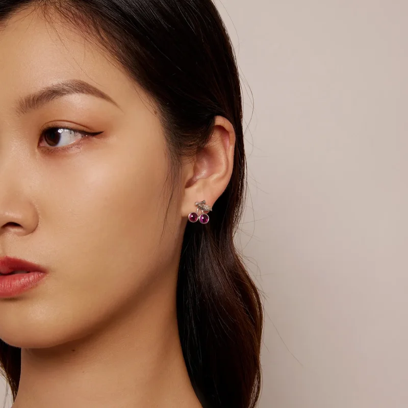 (slika za) Češnjevi uhani v slogu Pandora - SCE1604 - Ogled 6