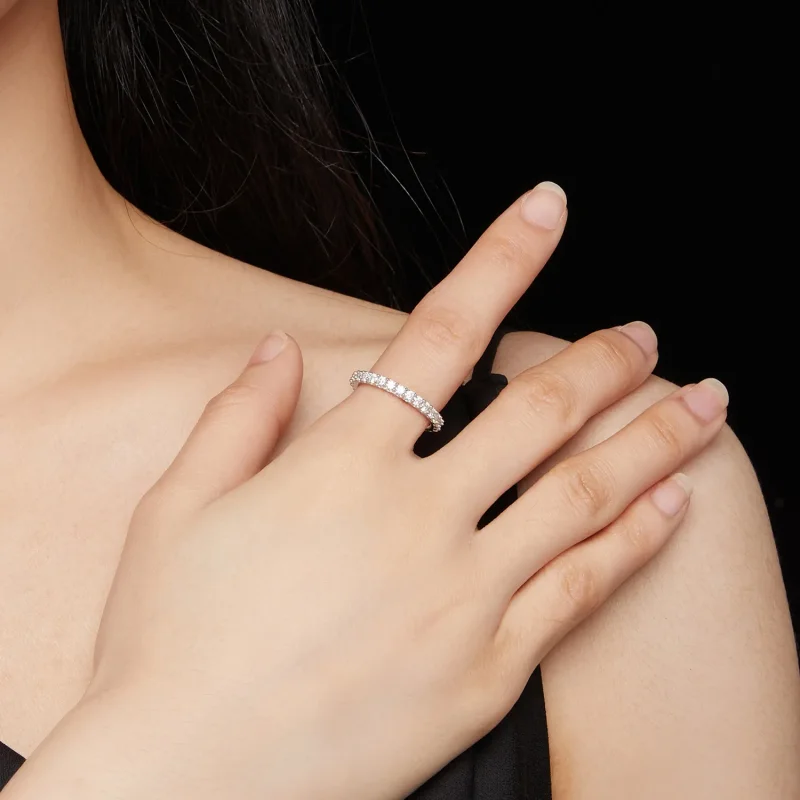 (slika za) Fini diamantni prstan iz moissanita v stilu Pandora - MSR028 - Ogled 5