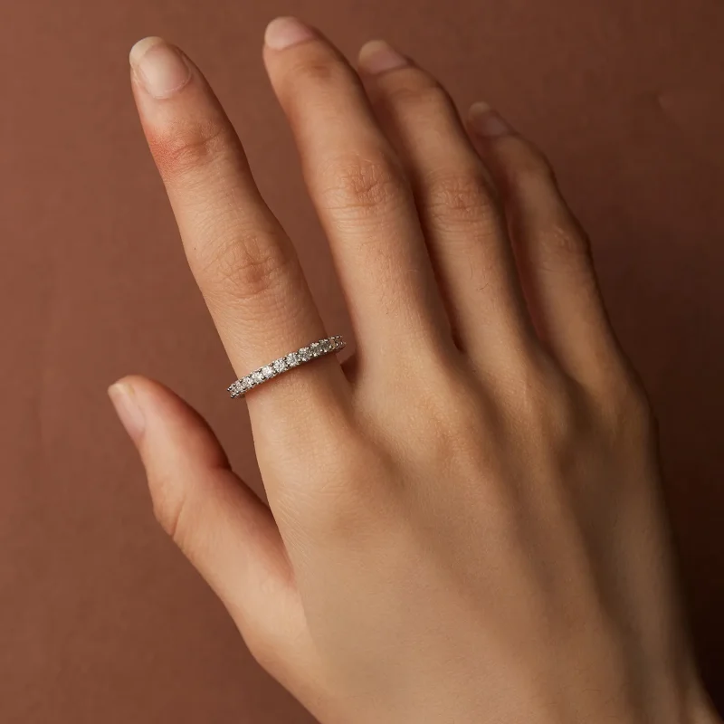 (slika za) Fini diamantni prstan iz moissanita v stilu Pandora - MSR028 - Ogled 6