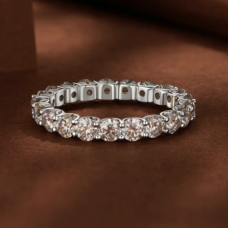 (slika za) Fini prstan iz moissanita v stilu Pandora - MSR029 - Ogled 3