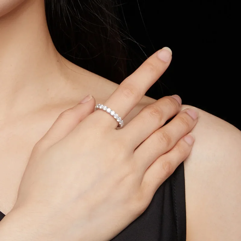 (slika za) Fini prstan iz moissanita v stilu Pandora - MSR029 - Ogled 5