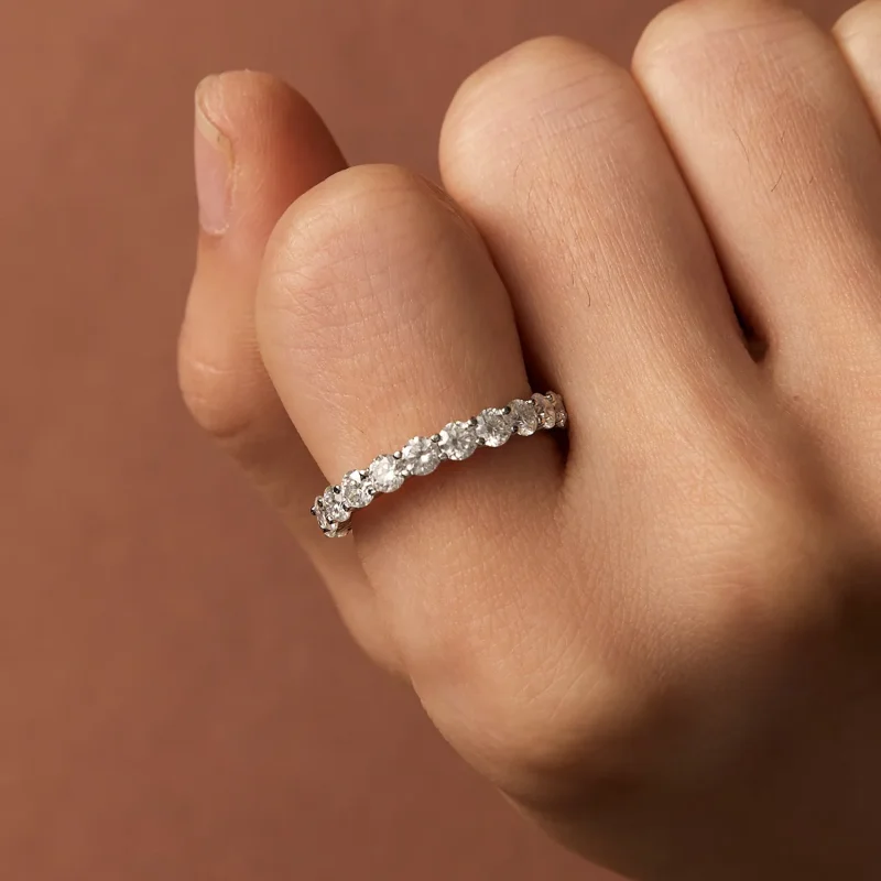 (slika za) Fini prstan iz moissanita v stilu Pandora - MSR029 - Ogled 7