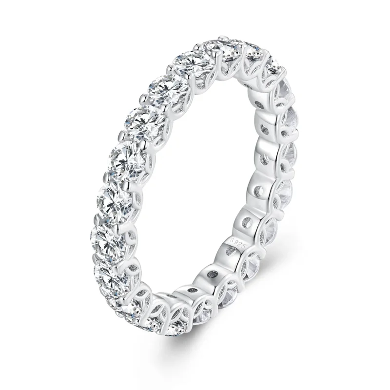 (slika za) Fini prstan iz moissanita v stilu Pandora - MSR029 - Slika izdelka