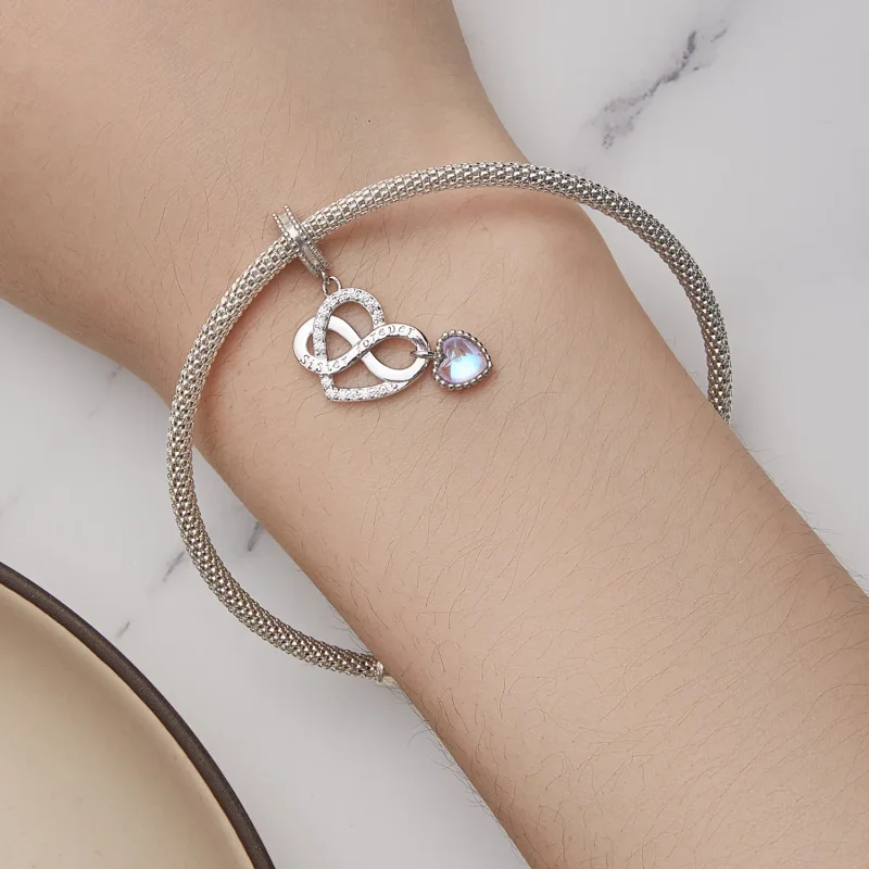 (slika za) Obesek s sestrskim srcem v stilu Pandora - BSC860 - Ogled 5