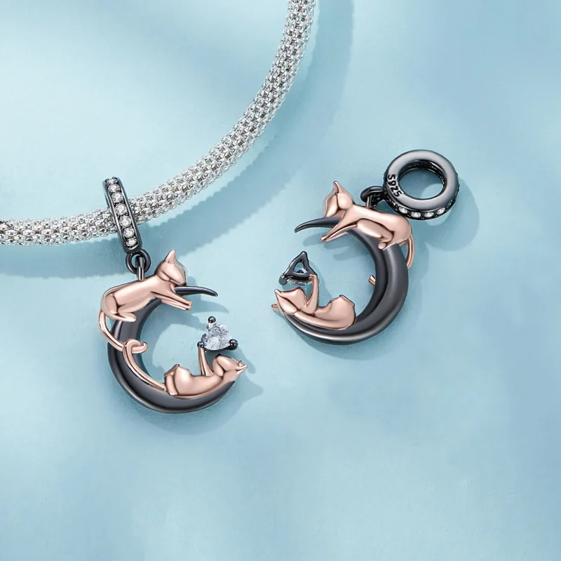 (slika za) Obesek v stilu Pandora Igranje z mačkami - SCC2518 - Ogled 4