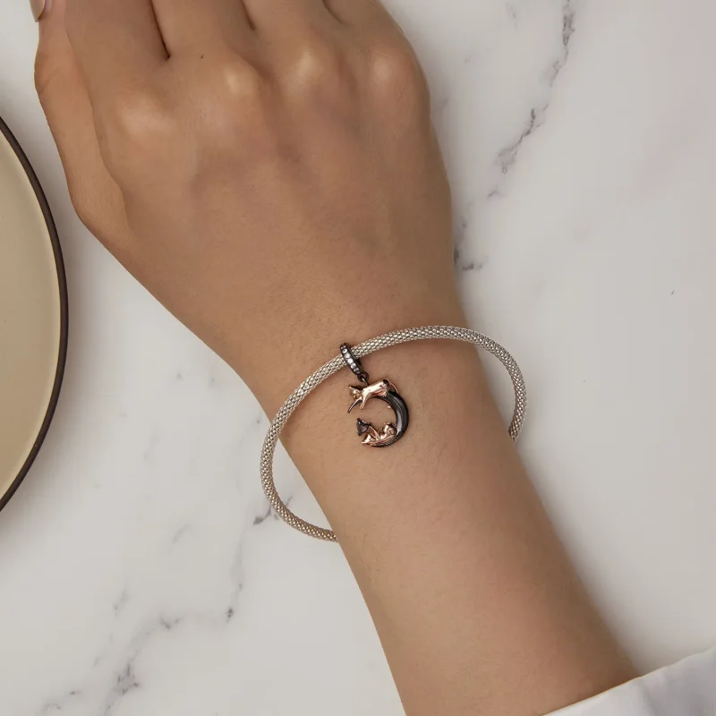 (slika za) Obesek v stilu Pandora Igranje z mačkami - SCC2518 - Ogled 5