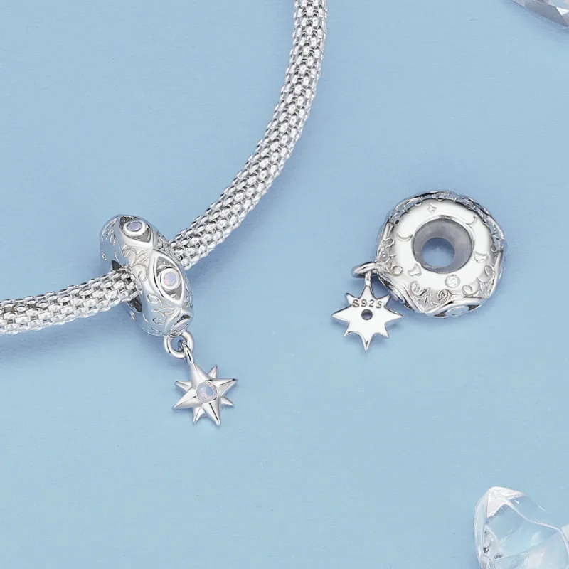 (slika za) Obesek z distančnikom Hudičevo oko v stilu Pandora - BSC857 - Ogled 4