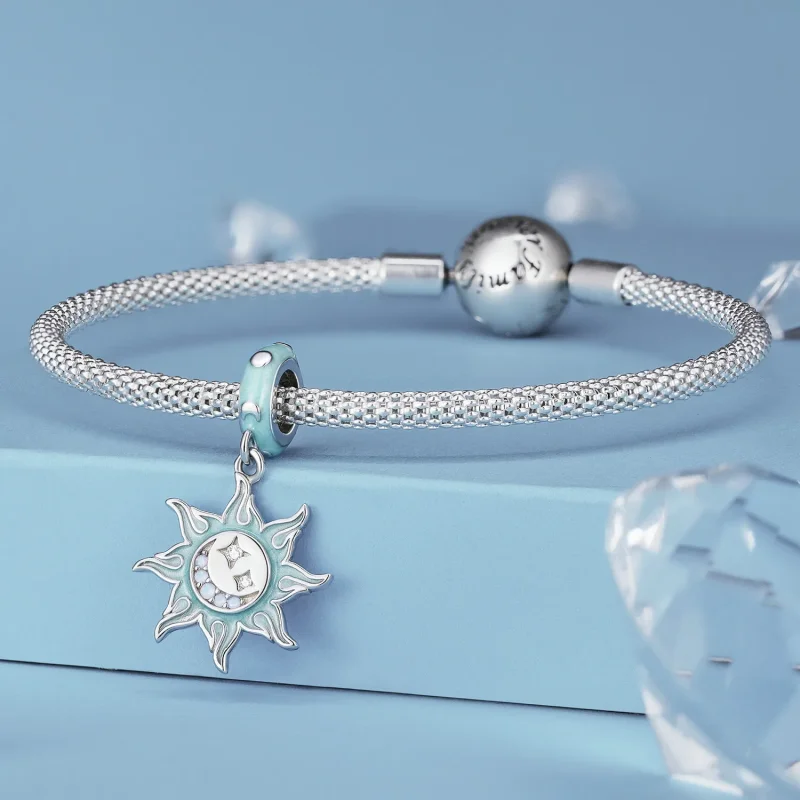 (slika za) Obesek z obeskom Sonce in Luna v stilu Pandora - BSC855 - Ogled 3