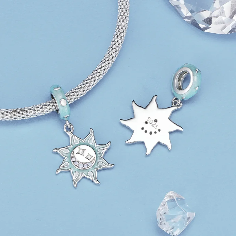 (slika za) Obesek z obeskom Sonce in Luna v stilu Pandora - BSC855 - Ogled 4