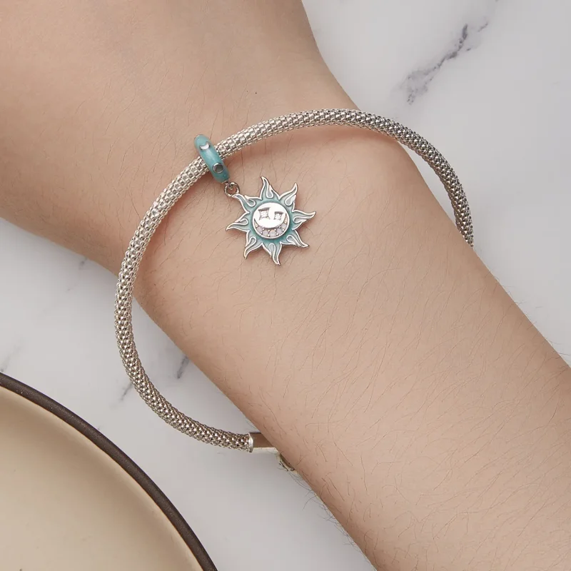 (slika za) Obesek z obeskom Sonce in Luna v stilu Pandora - BSC855 - Ogled 5