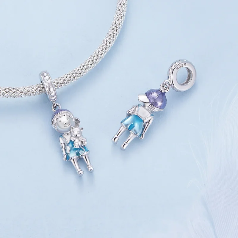 (slika za) Obesek z obeskom za malega dečka v stilu Pandora - BSC877 - Ogled 4