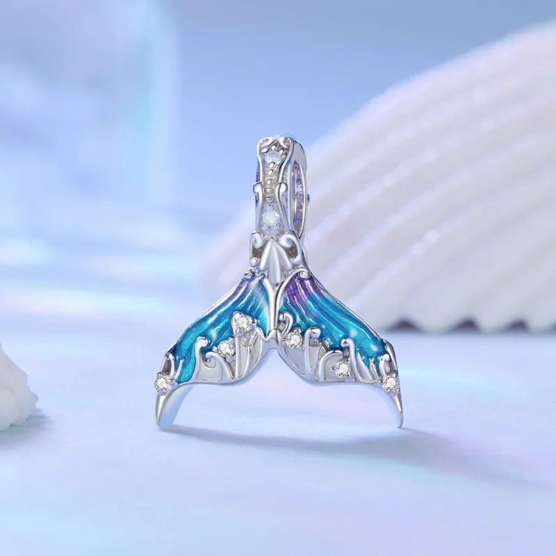 (slika za) Obesek z repom sirene v stilu Pandora - BSC876 - Ogled 2