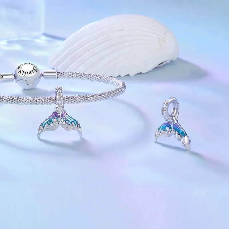 (slika za) Obesek z repom sirene v stilu Pandora - BSC876 - Ogled 4