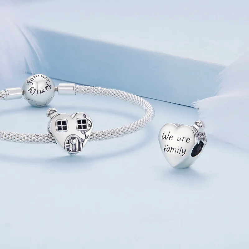 (slika za) Obesek za hišo v slogu Pandora v obliki srca - BSC871 - Ogled 4