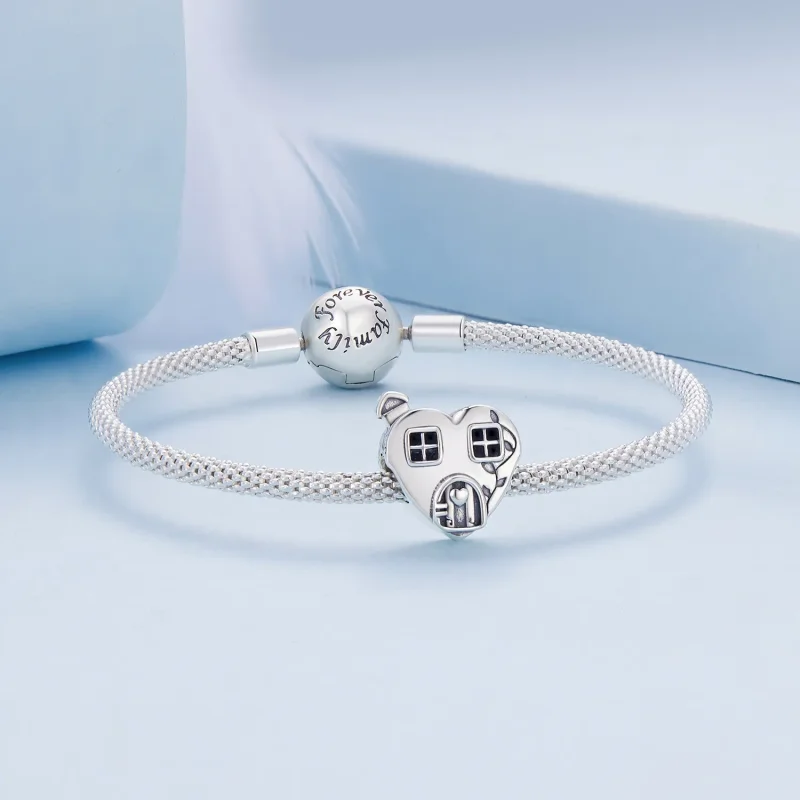 (slika za) Obesek za hišo v slogu Pandora v obliki srca - BSC871 - Ogled 5