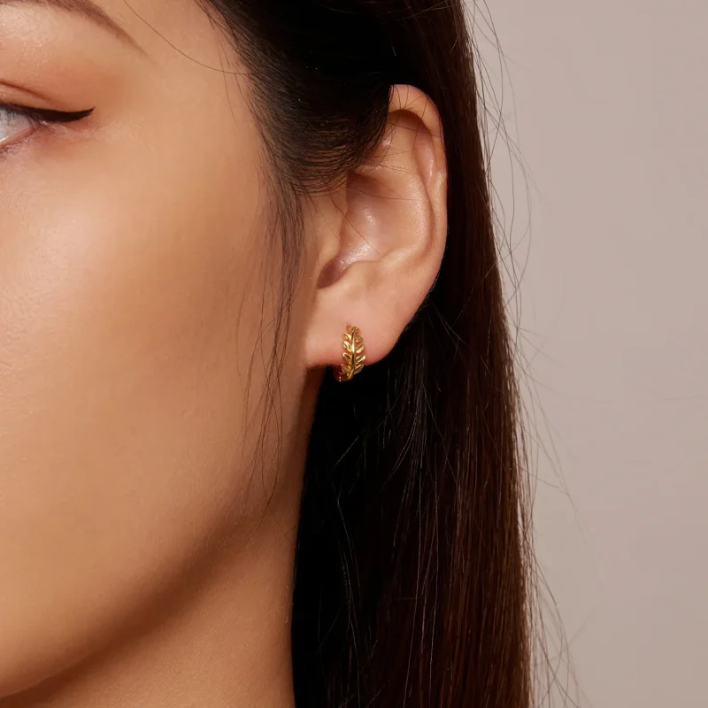 (slika za) Obročasti uhani v slogu Pandora Leaves - BSE500-B - Ogled 5