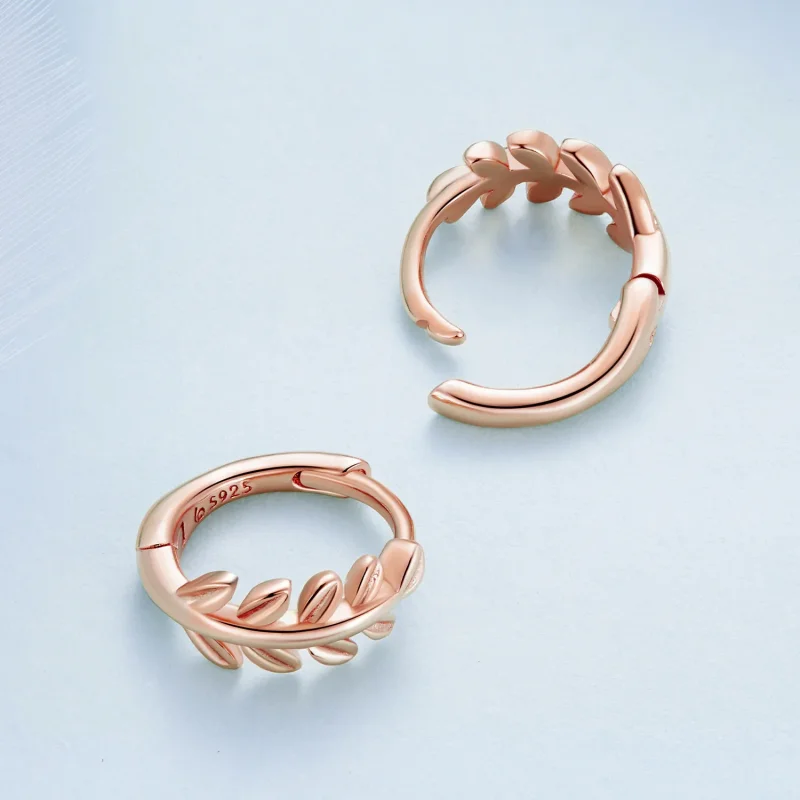 (slika za) Obročasti uhani v slogu Pandora Leaves - BSE500-C - Ogled 4