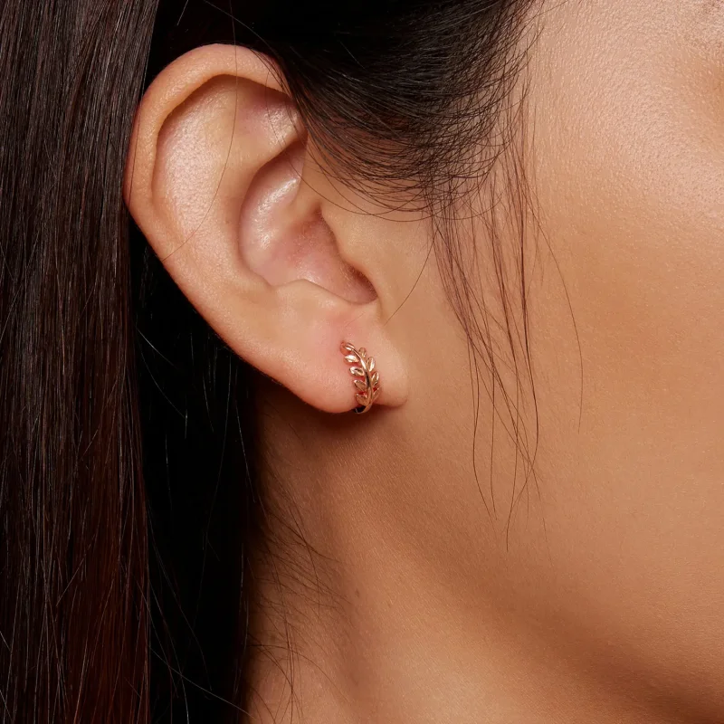 (slika za) Obročasti uhani v slogu Pandora Leaves - BSE500-C - Ogled 7