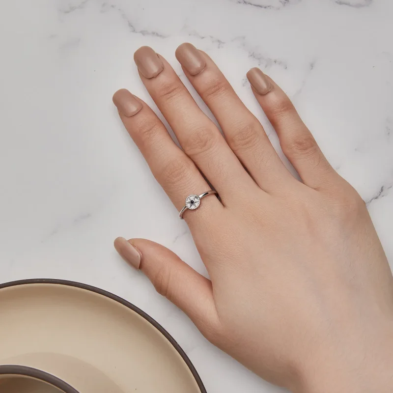 (slika za) Odprt prstan s sidrnim kompasom v slogu Pandora - SCR935 - Ogled 3