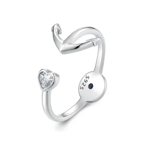 (slika za) Odprt prstan s sidrnim kompasom v slogu Pandora - SCR935