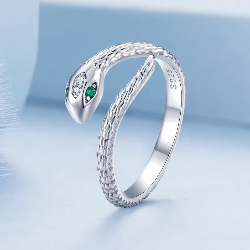 (slika za) Odprt prstan s kačo v stilu Pandora - BSR440 - Ogled 2