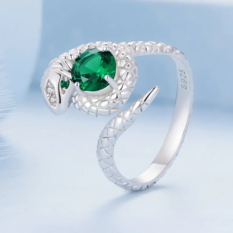 (slika za) Odprt prstan s kačo v stilu Pandora - BSR441 - Ogled 2