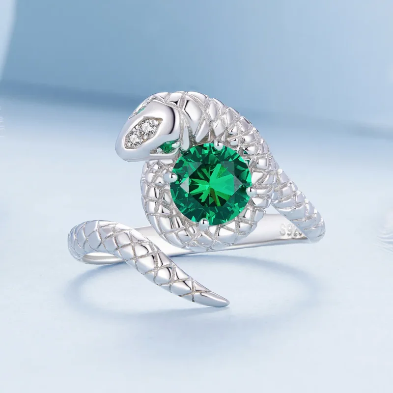 (slika za) Odprt prstan s kačo v stilu Pandora - BSR441 - Ogled 3