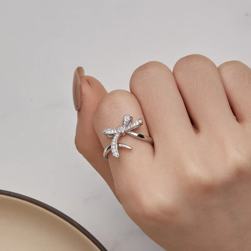 (slika za) Odprt prstan z metuljčkom v stilu Pandora - BSR435 - Ogled 6