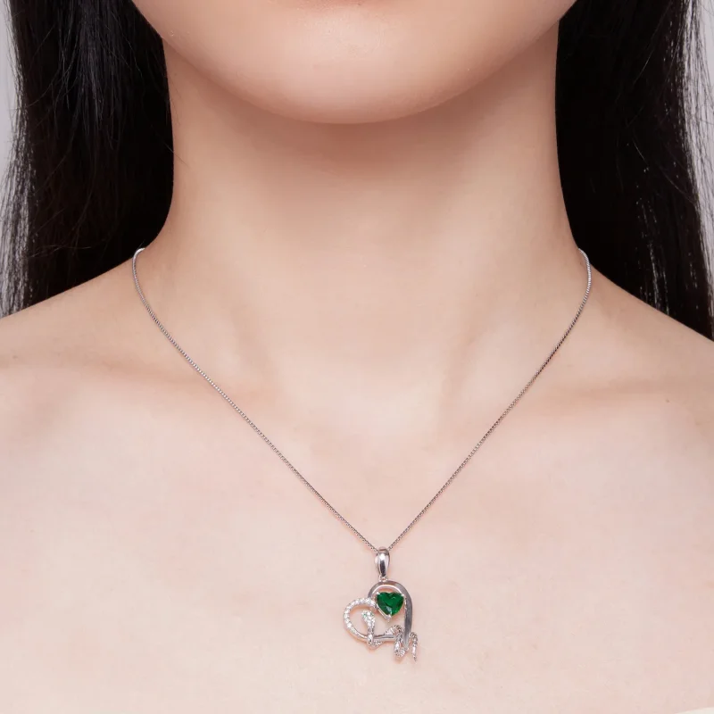 (slika za) Ogrlica v slogu Pandora z izvrstno obliko kačjega srca - BSN327 - Ogled 4