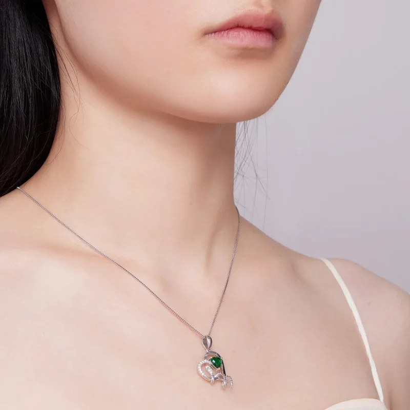 (slika za) Ogrlica v slogu Pandora z izvrstno obliko kačjega srca - BSN327 - Ogled 6