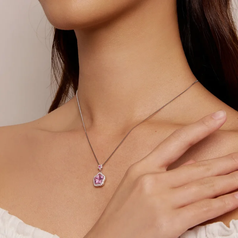 (slika za) Ogrlica v slogu Pandora z majhno rožo - BSN329 - Ogled 7