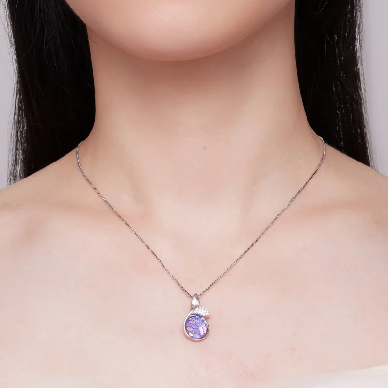 (slika za) Ogrlica v slogu Pandora z ribjim repom - BSN326 - Ogled 4