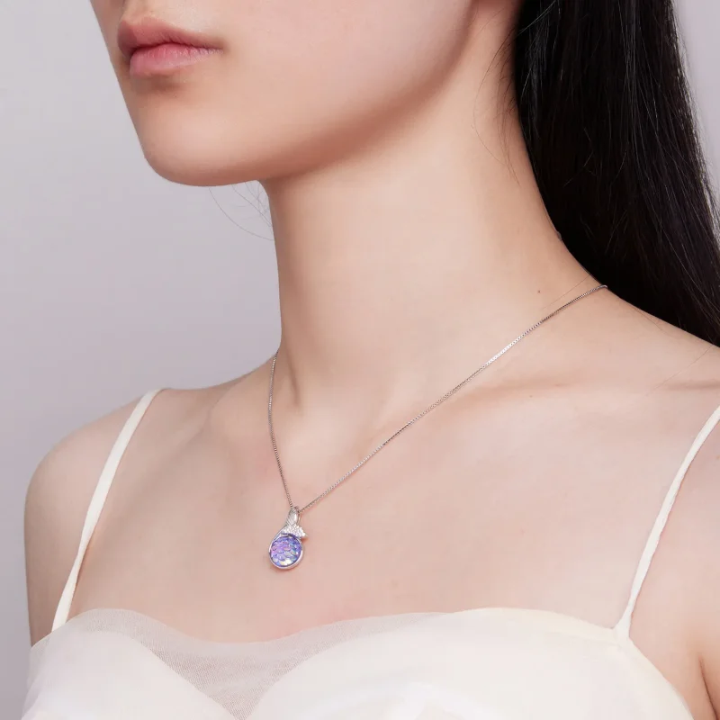 (slika za) Ogrlica v slogu Pandora z ribjim repom - BSN326 - Ogled 5