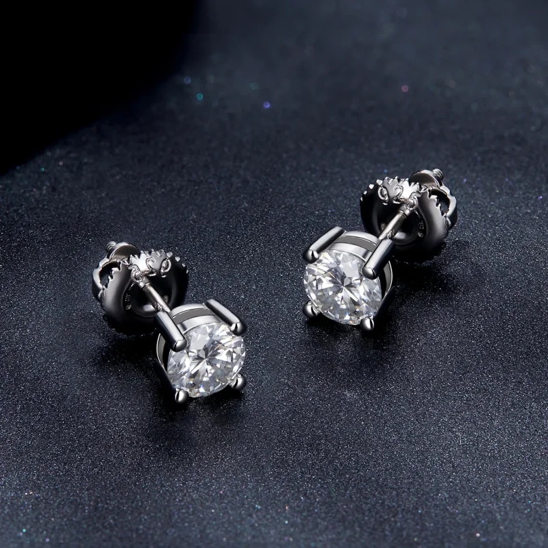 (slika za) Pandora Style 0,5-karatni uhani s štirimi kremplji iz moissanita - MSE003-S - Ogled 4