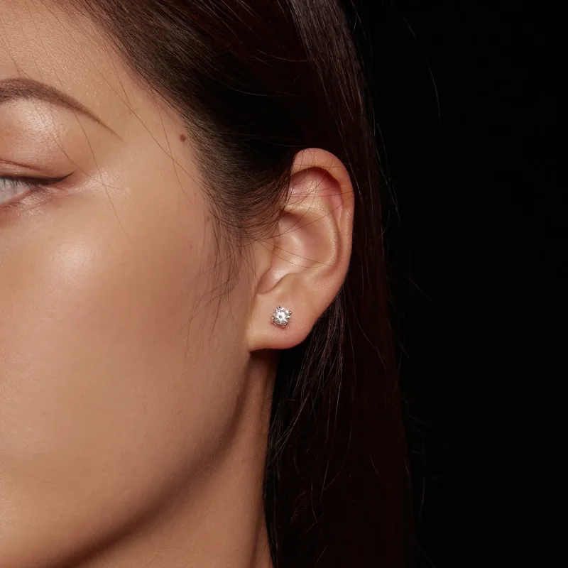 (slika za) Pandora Style 0,5-karatni uhani s štirimi kremplji iz moissanita - MSE003-S - Ogled 5