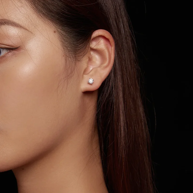 (slika za) Pandora Style 0,5-karatni uhani s štirimi kremplji iz moissanita - MSE003-S - Ogled 6