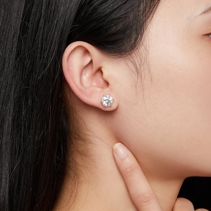 (slika za) Pandora Style 2 karatni uhani iz moissanita - MSE021-L - Ogled 6