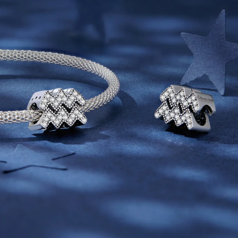 (slika za) Pandora Style Aquarius Lucky Zodiac Charm - SCC2516-12 - Ogled 4