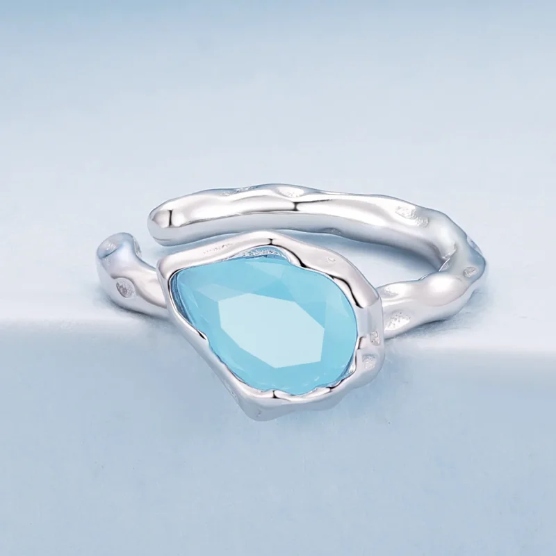 (slika za) Pandora Style Blue Water Drop Ear Sponka - BSE846 - Ogled 2